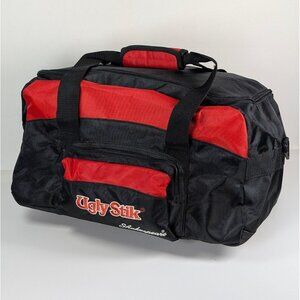 Ugly Stik Shakespeare Fishing Tackle Bag Black & Red Duffle W/ Shoulder Strap